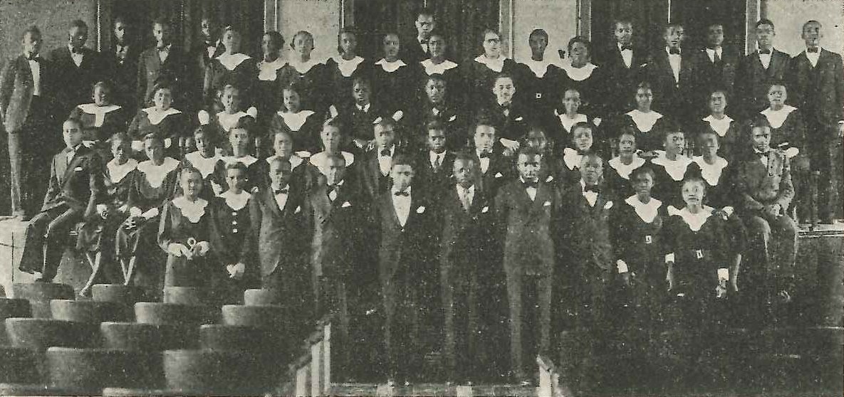 The inaugural choir directed by Professor Frederick Hall.